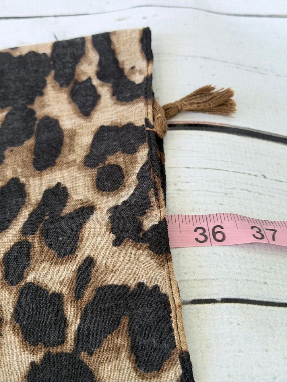 Leopard Print Tassel Scarf